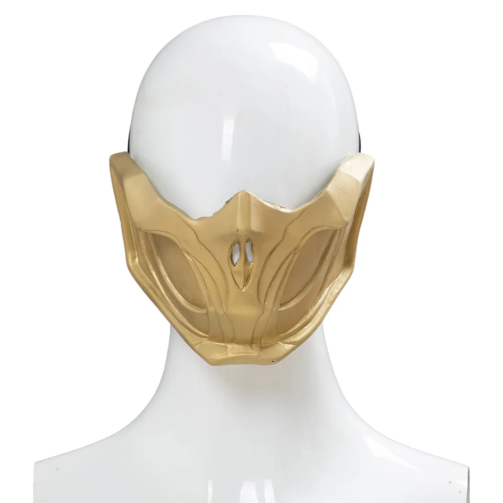 Mortal Kombat 11 Cosplay Scorpion Latex Golden Mask